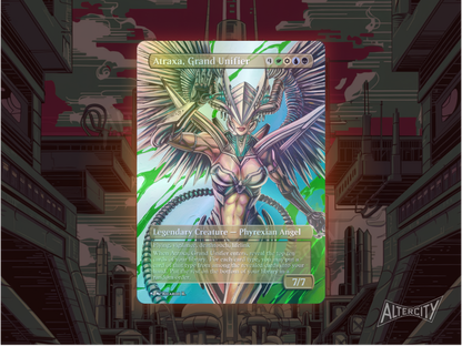 Atraxa, Grand Unifier - Full Art Borderless - MTG Custom Cards, Commander, Edh and Cedh High Quality Alters
