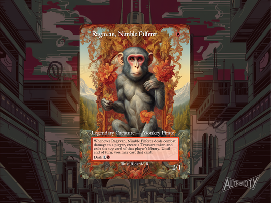 Ragavan, Nimble Pilferer (v2) - MTG Custom Cards , Commander alternate art - Magic MTG Alters Full Art
