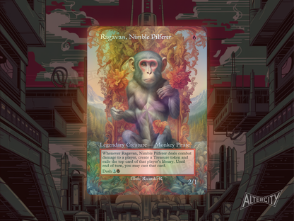 Ragavan, Nimble Pilferer (v2) - MTG Custom Cards , Commander alternate art - Magic MTG Alters Full Art