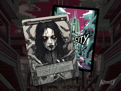 High-quality Magic proxy of Chtonian Nightmare featuring dark altered artwork and enchantment effect.