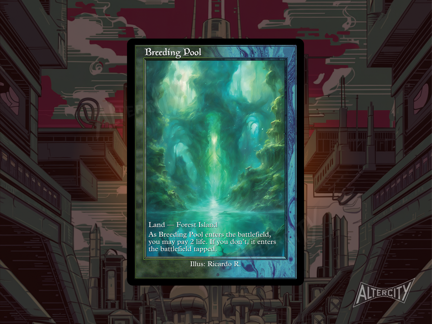 Breeding Pool (v2) - MTG Custom Cards, Commander alternate art - Magic MTG Alters Full Art