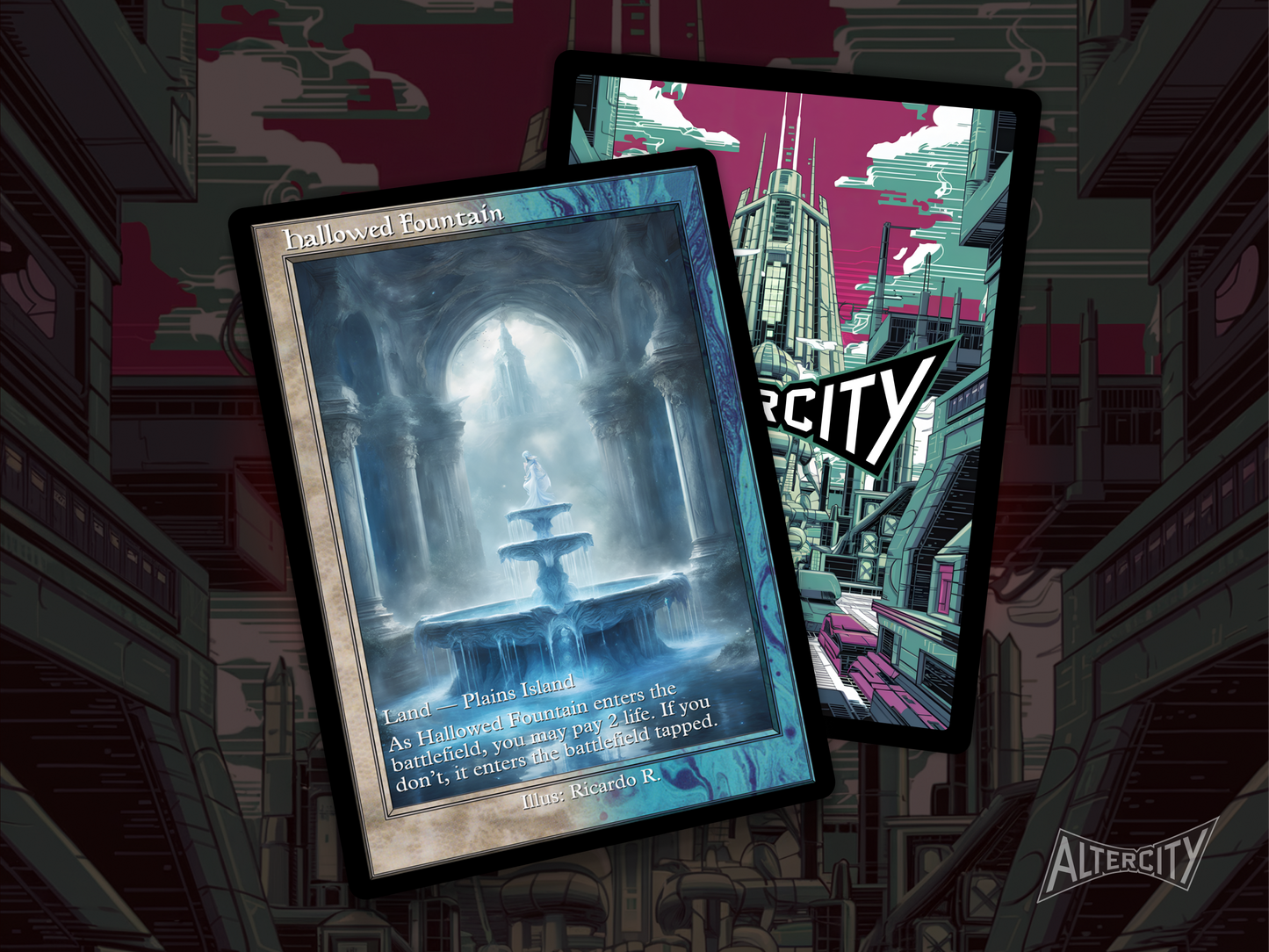 Hallowed Fountain (v2) - MTG Custom Cards, Commander, Edh and Cedh High Quality Altered Proxies