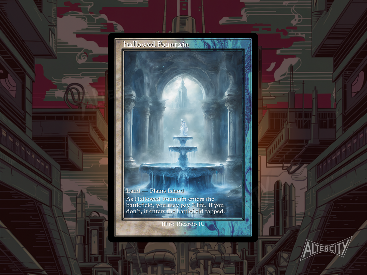 Hallowed Fountain (v2) - MTG Custom Cards, Commander, Edh and Cedh High Quality Altered Proxies