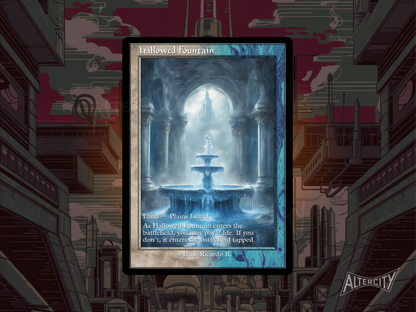 Hallowed Fountain (v2) - MTG Custom Cards, Commander, Edh and Cedh High Quality Altered Proxies