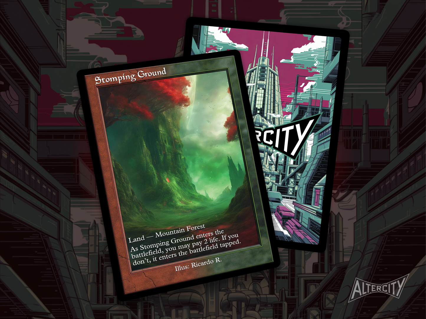 Stomping Ground (v2) - MTG Custom Cards, Commander alternate art - Magic MTG Alters Full Art