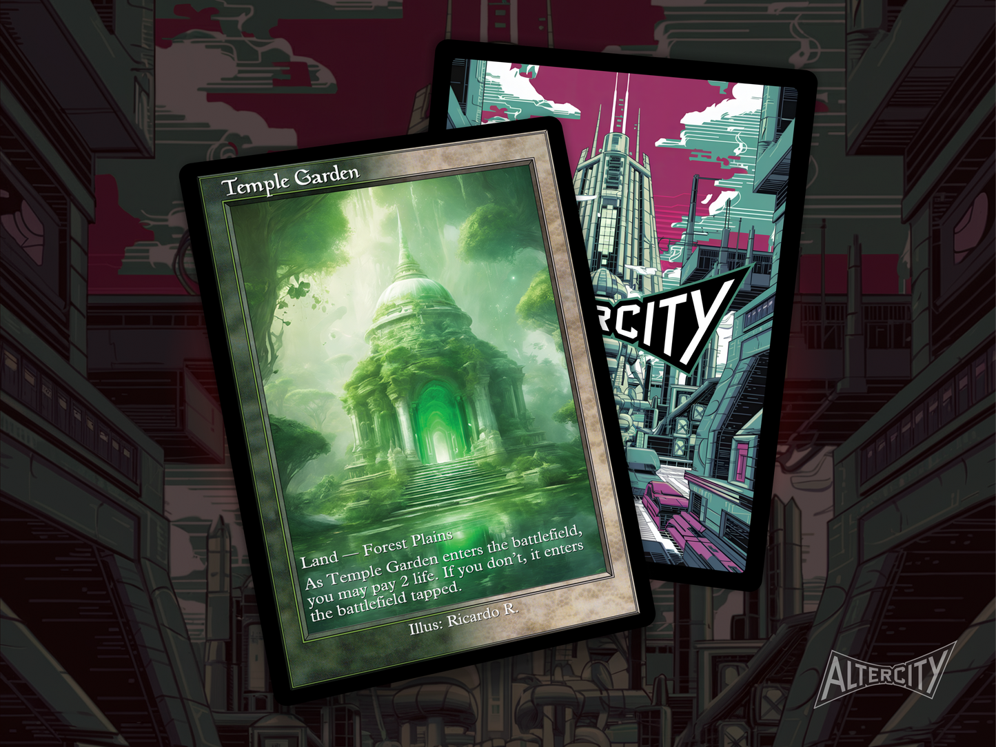 Temple Garden (v2) - MTG Custom Cards, Commander, Edh and Cedh High Quality Altered Proxies
