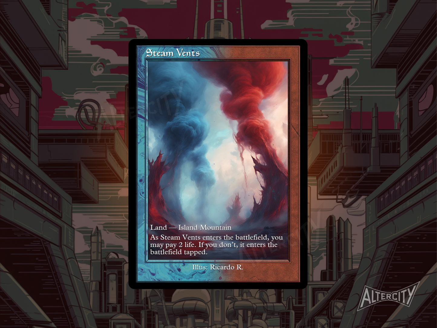 Steam Vents (v2) - Mtg Custom Cards, Commander, Edh and Cedh High Quality Altered Proxies