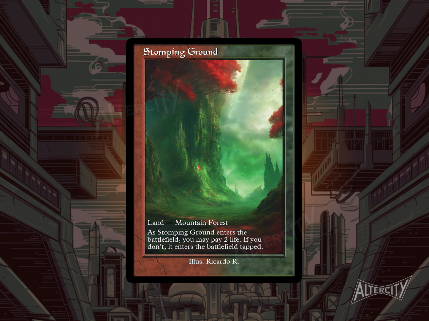 Stomping Ground (v2) - MTG Custom Cards, Commander alternate art - Magic MTG Alters Full Art