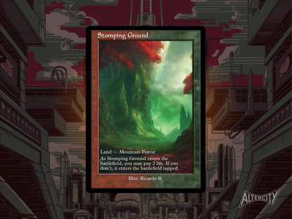 Stomping Ground (v2) - MTG Custom Cards, Commander alternate art - Magic MTG Alters Full Art