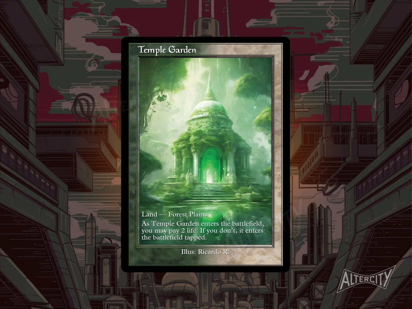 Temple Garden (v2) - MTG Custom Cards, Commander, Edh and Cedh High Quality Altered Proxies