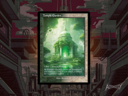 Temple Garden (v2) - MTG Custom Cards, Commander, Edh and Cedh High Quality Altered Proxies