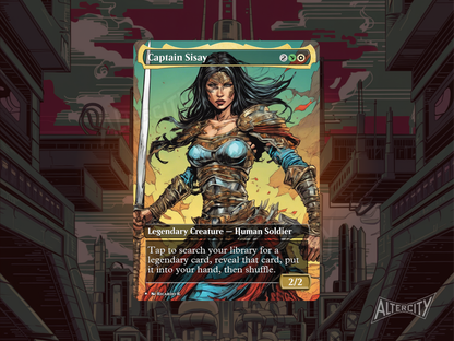 Captain Sisay (v2) - MTG Custom Cards , Commander alternate art - Magic MTG Alters Full Art