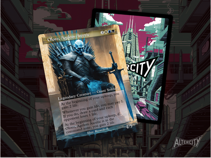 High-resolution Magic proxy of Oloro, Ageless Ascetic for life gain Commander decks.