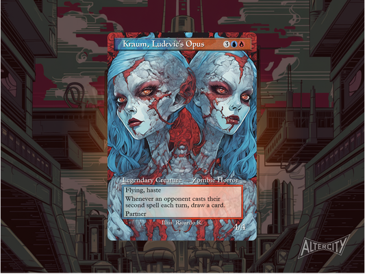 Kraum, Ludevic's Opus (v2) - Full Art Borderless - MTG Custom Cards, Commander, Edh and Cedh High Quality Altered Proxies