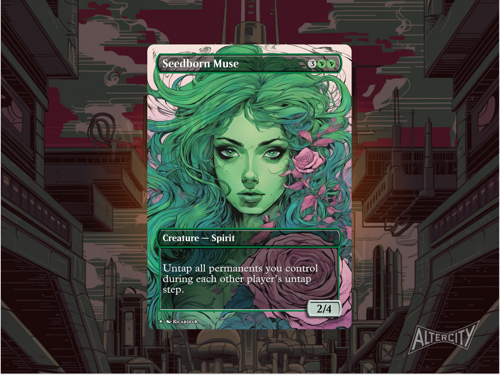 Custom Seedborn Muse MTG proxy with nature-infused, ethereal altered artwork.