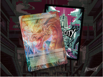 Ancient Gold Dragon - Full Art Borderless - MTG Custom Cards, Commander, Edh and Cedh High Quality Alters