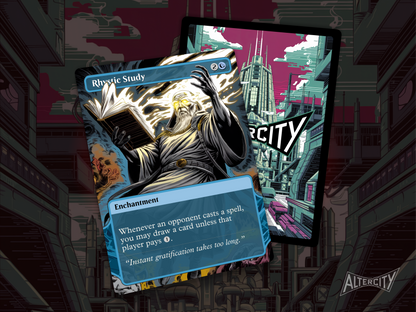 Rhystic Study (v1) - Full Art Alter - MTG Custom Cards, Commander, Edh and Cedh High Quality Alters