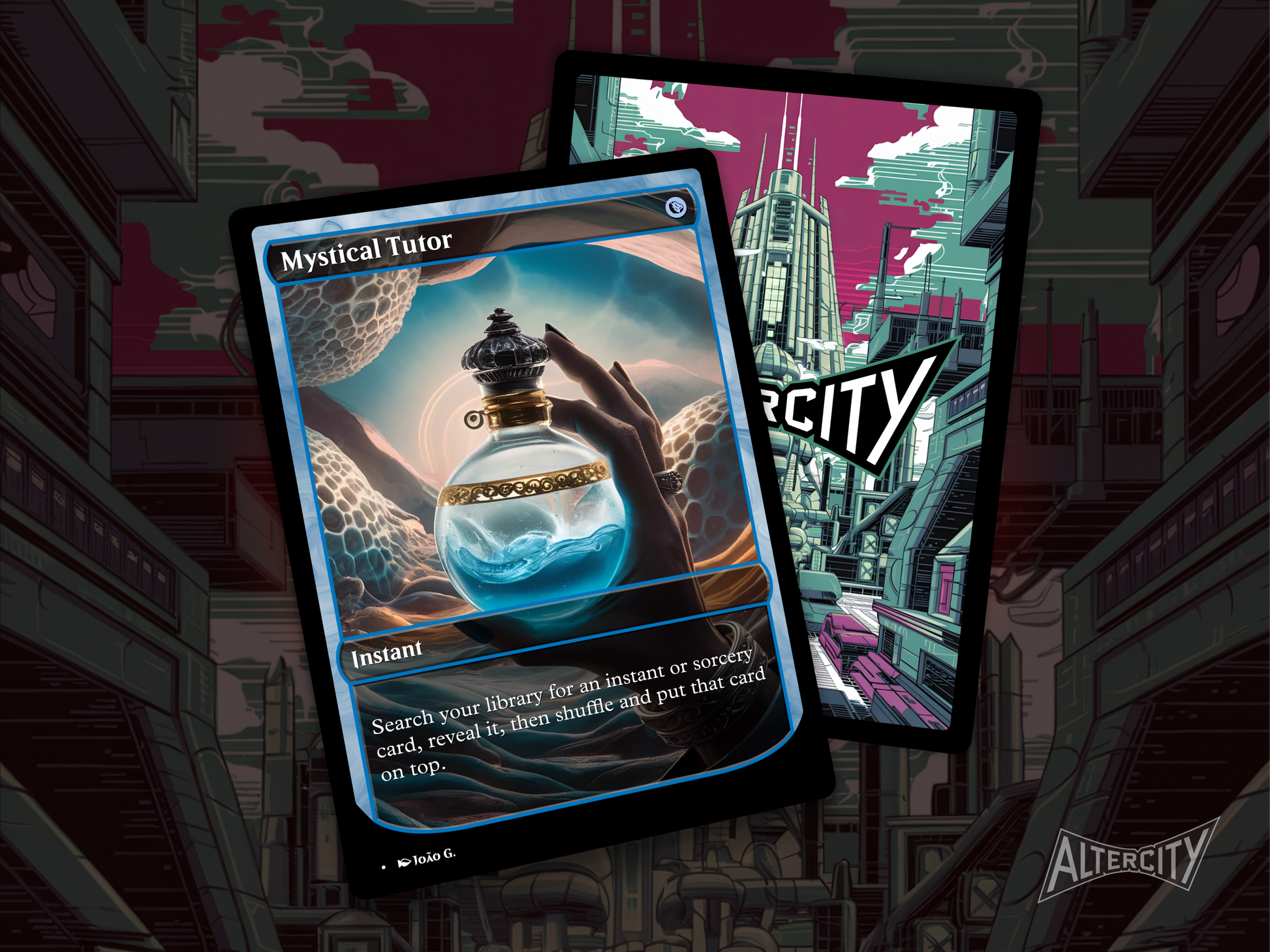 High-quality Magic proxy of Mystical Tutor featuring vivid altered artwork and tutor effect.