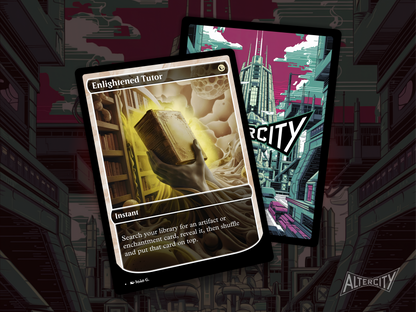 High-quality Magic proxy of Enlightened Tutor featuring elegant altered artwork, perfect for Commander.