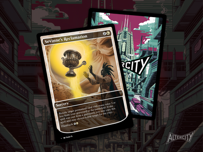 Premium Magic proxy of Sevinne’s Reclamation featuring altered art and powerful flashback utility.
