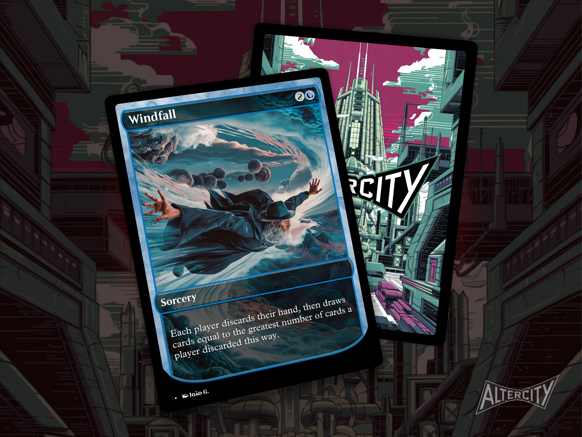 High-resolution Magic proxy of Windfall for wheel and card draw decks.
