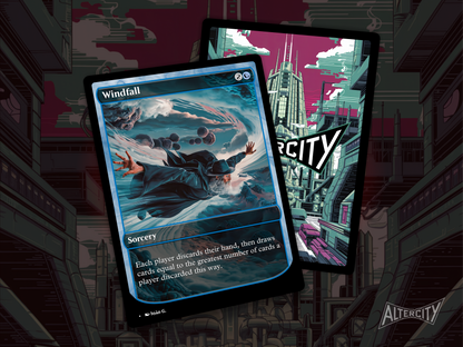 High-resolution Magic proxy of Windfall for wheel and card draw decks.