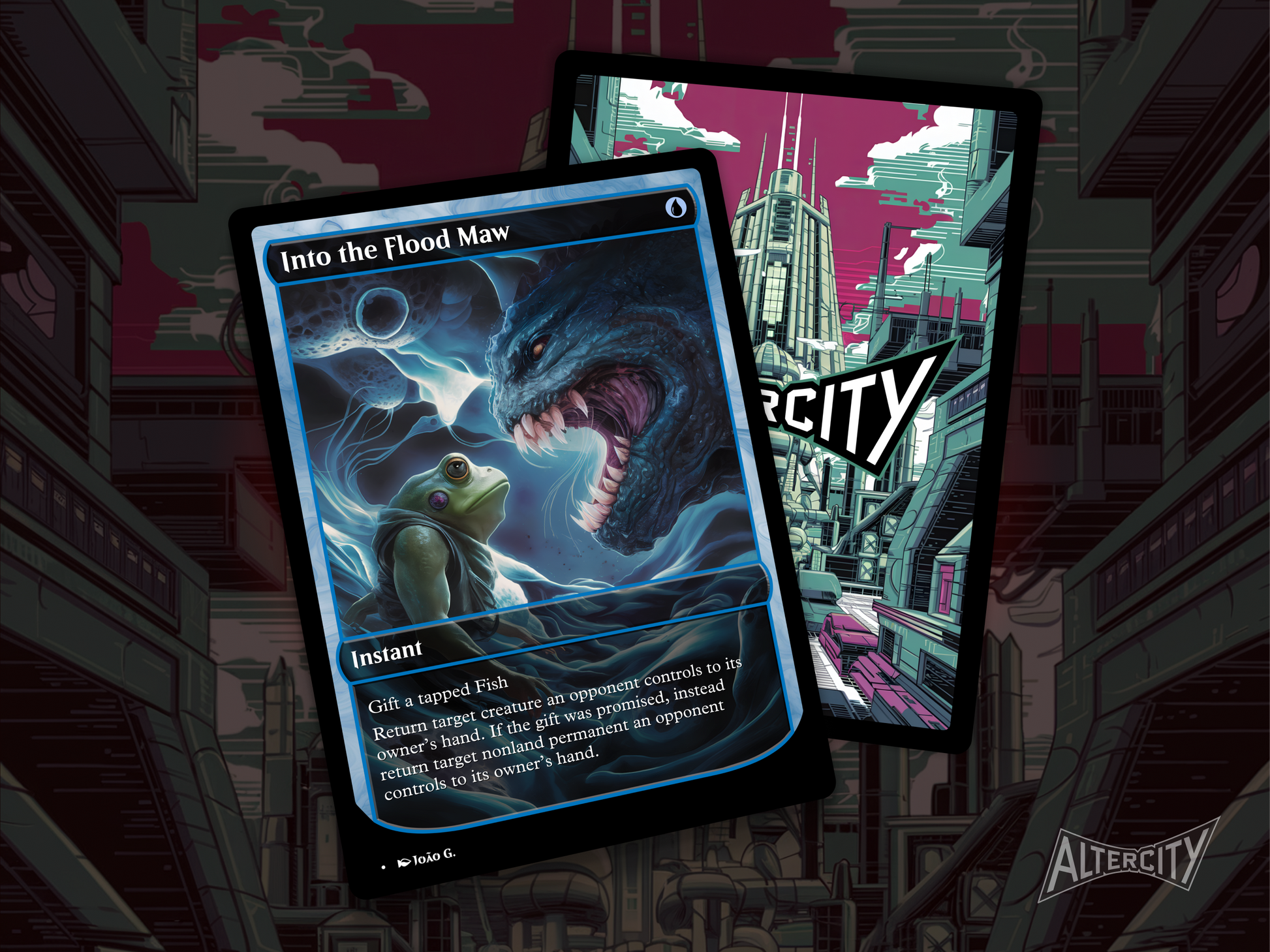 High-resolution Magic proxy of Into the Flood Maw for aggressive, evasive decks.
