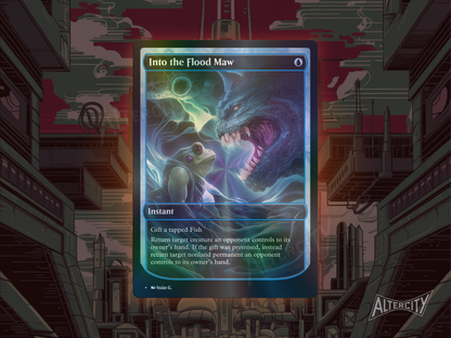 Into the Flood Maw - Full Art Alter - MTG Custom Cards, Commander, Edh and Cedh High Quality Alters