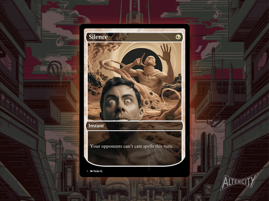 Custom Silence Magic proxy card with elegant full-art design for white control decks.