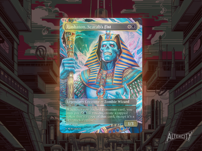 Hashaton, Scarab's Fist (v2) - Full Art Borderless - MTG Custom Cards, Commander, Edh and Cedh High Quality Alters