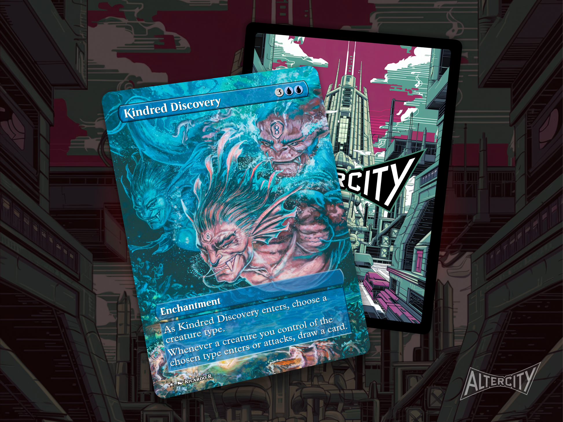 Premium-quality MTG proxy of Kindred Discovery with bold new artwork, ideal for Commander play.