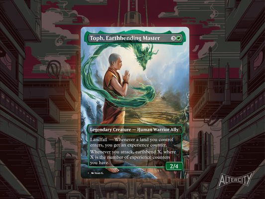 Toph, Earthbending Master - Avatar the Last Airbender Full Art Borderless Alter Proxy - MTG Custom Cards, Commander, Edh and Cedh High Quality Alters