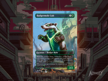 Badgermole Cub - Avatar the Last Airbender Full Art Borderless Alter Proxy - MTG Custom Cards, Commander, Edh and Cedh High Quality Alters