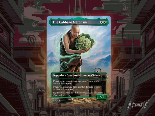 The Cabbage Merchant - Avatar the Last Airbender Full Art Borderless Alter Proxy - MTG Custom Cards, Commander, Edh and Cedh High Quality Alters