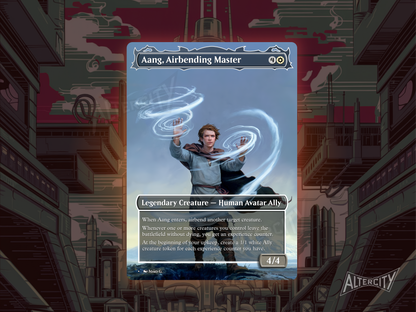 Aang, Airbending Master - Avatar the Last Airbender Full Art Borderless Alter Proxy - MTG Custom Cards, Commander, Edh and Cedh High Quality Alters
