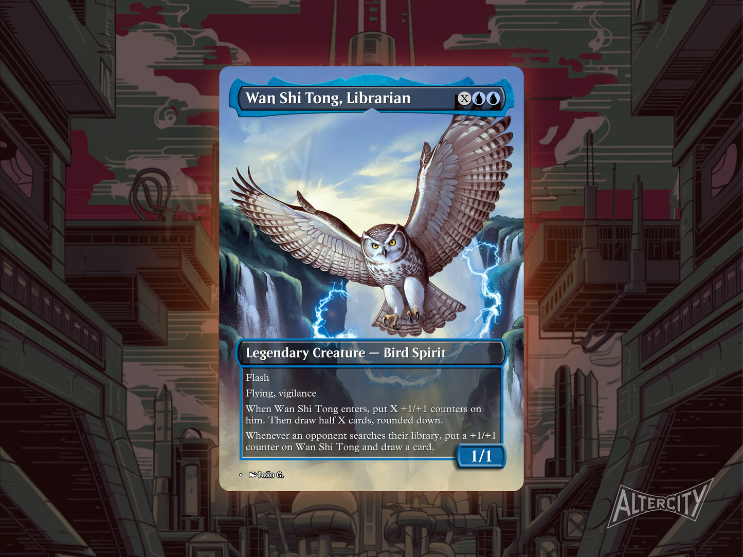 Wan Shi Tong, Librarian - Avatar the Last Airbender Full Art Borderless Alter Proxy - MTG Custom Cards, Commander, Edh and Cedh High Quality Alters