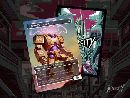 Roaming Throne - Full Art Borderless Alter Proxy - MTG Custom Cards, Commander, Edh and Cedh High Quality Alters