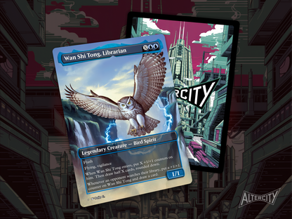 Wan Shi Tong, Librarian - Avatar the Last Airbender Full Art Borderless Alter Proxy - MTG Custom Cards, Commander, Edh and Cedh High Quality Alters