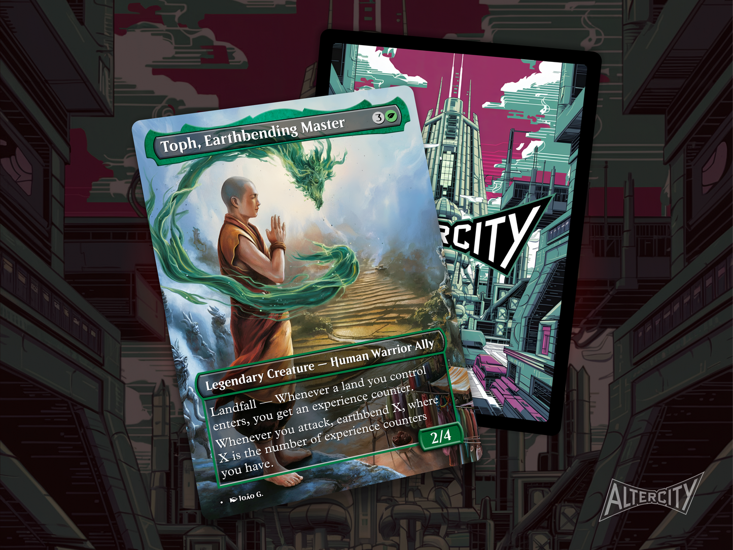 Toph, Earthbending Master - Avatar the Last Airbender Full Art Borderless Alter Proxy - MTG Custom Cards, Commander, Edh and Cedh High Quality Alters