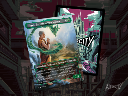 Toph, Earthbending Master - Avatar the Last Airbender Full Art Borderless Alter Proxy - MTG Custom Cards, Commander, Edh and Cedh High Quality Alters