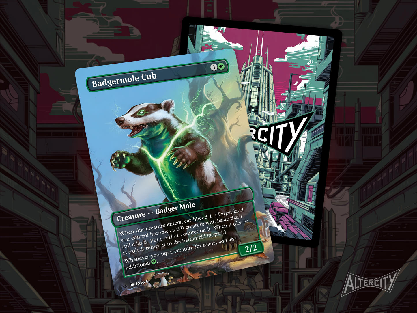 Badgermole Cub - Avatar the Last Airbender Full Art Borderless Alter Proxy - MTG Custom Cards, Commander, Edh and Cedh High Quality Alters