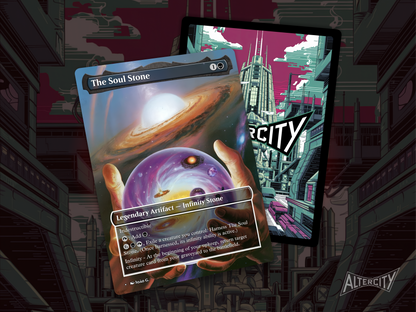 The Soul Stone - Spider-Man Full Art Borderless Alter Proxy - MTG Custom Cards, Commander, Edh and Cedh High Quality Alters