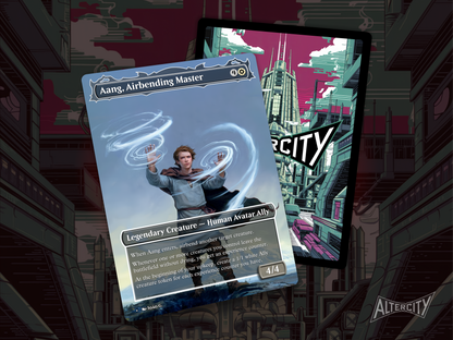 Aang, Airbending Master - Avatar the Last Airbender Full Art Borderless Alter Proxy - MTG Custom Cards, Commander, Edh and Cedh High Quality Alters