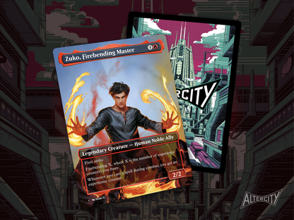 Zuko, Firebending Master - Avatar the Last Airbender Full Art Borderless Alter Proxy - MTG Custom Cards, Commander, Edh and Cedh High Quality Alters