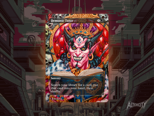 Demonic Tutor (v2) - MTG Custom Cards, Commander alternate art - Magic MTG Alters Full Art