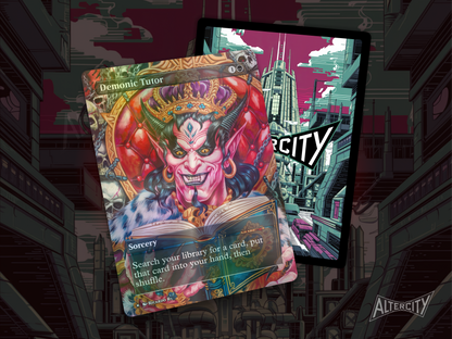 Demonic Tutor (v2) - MTG Custom Cards, Commander alternate art - Magic MTG Alters Full Art