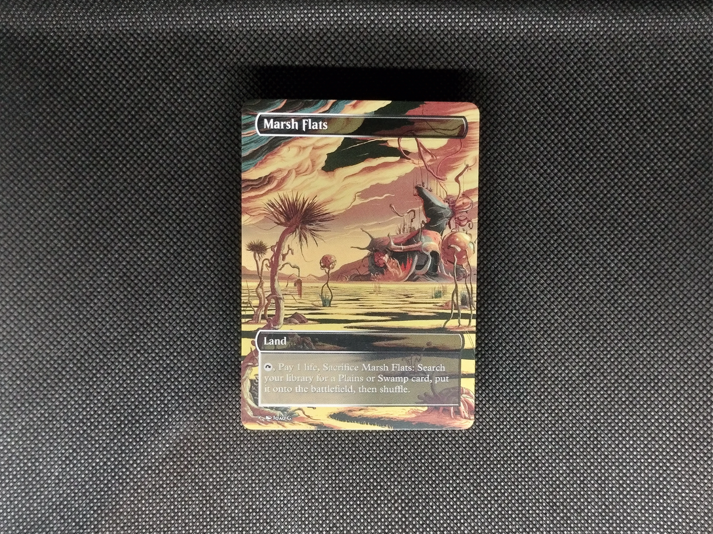 Marsh Flats (v1) - Full Art Fetch Land Alter - Mtg Custom Cards, Commander, Edh and cEDH High Quality Altered Proxies