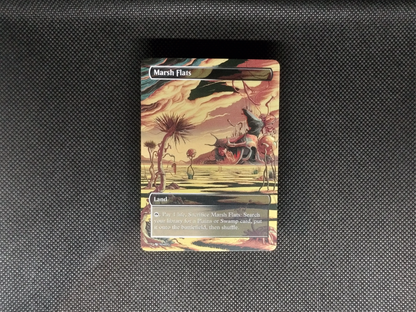 Marsh Flats (v1) - Full Art Fetch Land Alter - Mtg Custom Cards, Commander, Edh and cEDH High Quality Altered Proxies