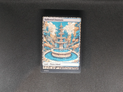 Hallowed Fountain (v1) - Full Art Alter - MTG Custom Cards, Commander, Edh and Cedh High Quality Altered Proxies