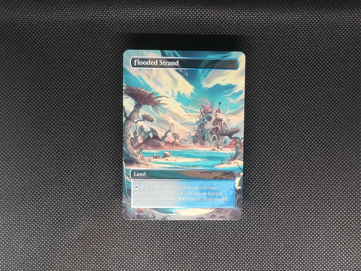 Flooded Strand (v1) - Full Art Fetch Land Alter - Mtg Custom Cards, Commander, Edh and cEDH High Quality Altered Proxies